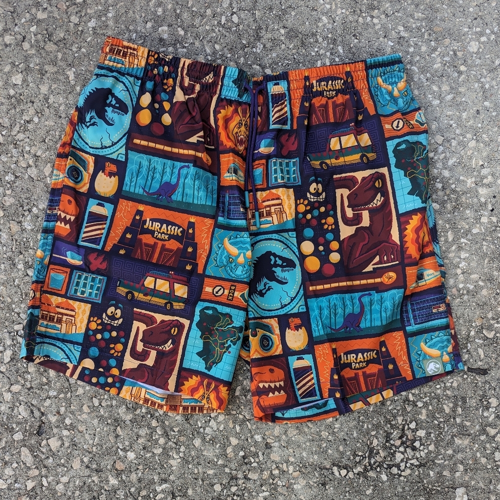 Rsvlts Jurassic Park Swim Shorts Tiki Finds A Way